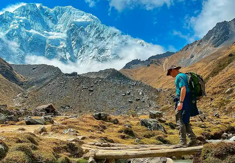Hiking along the Salkantay Trek